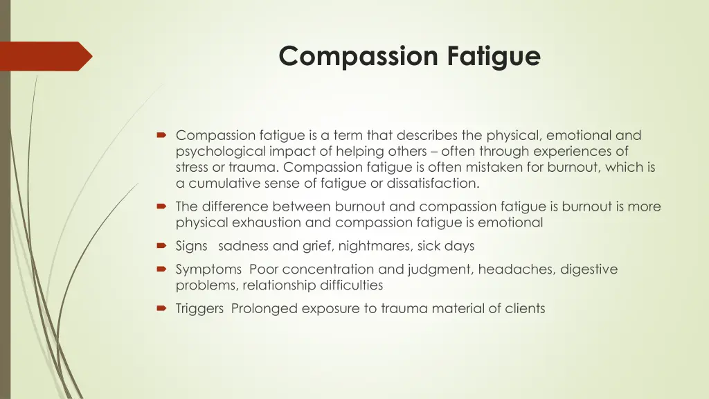 compassion fatigue
