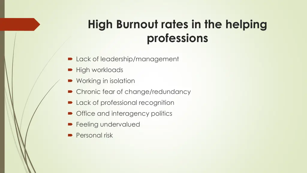high burnout rates in the helping professions