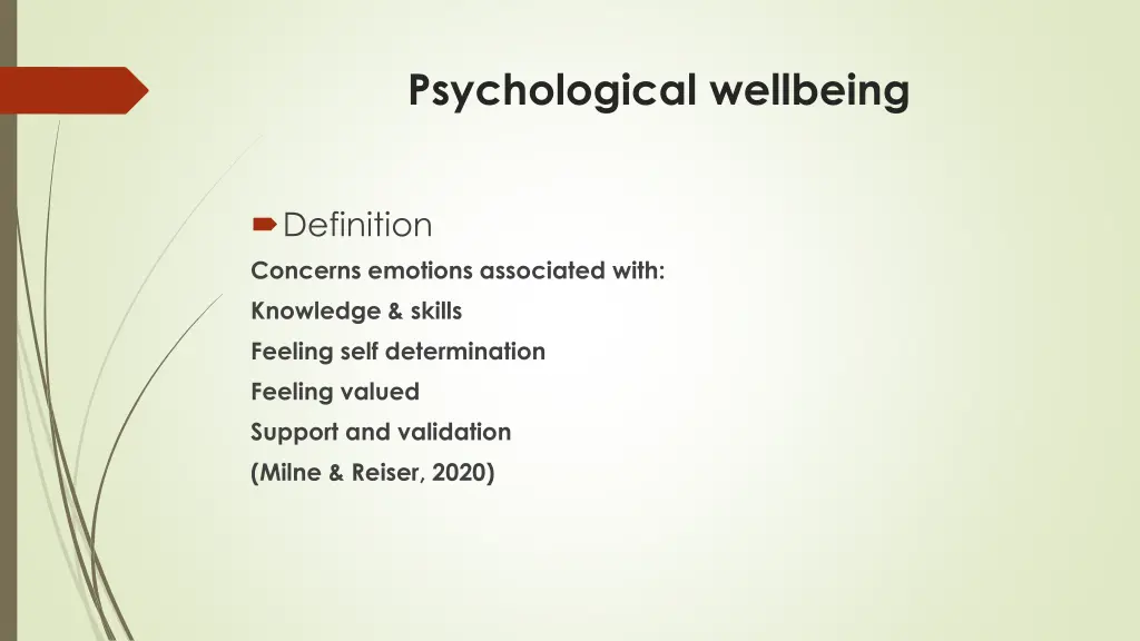 psychological wellbeing