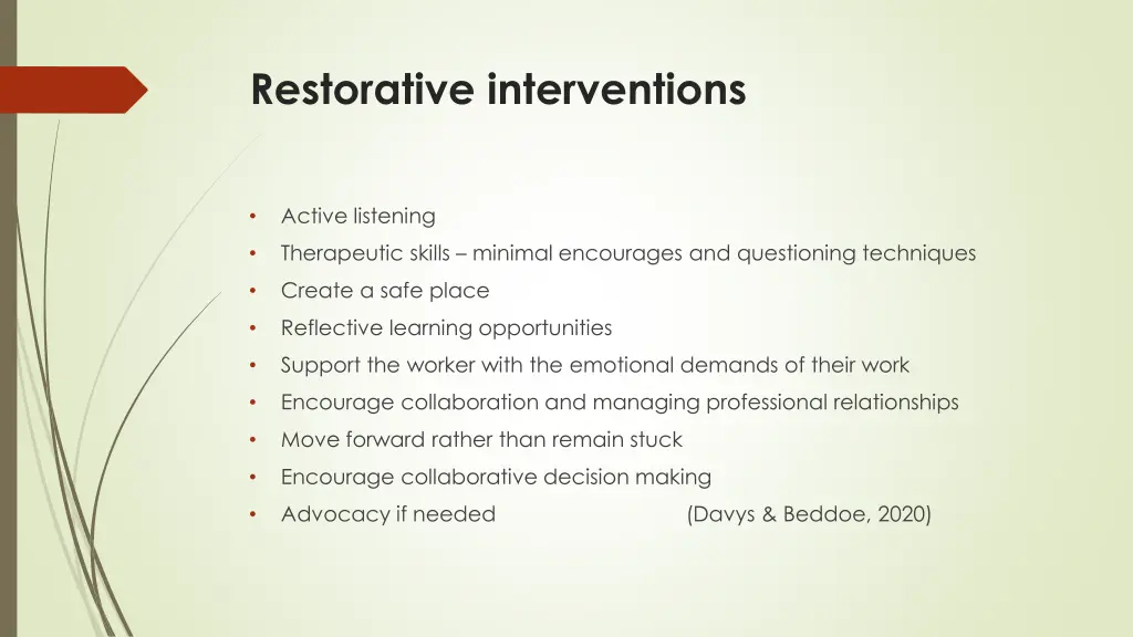 restorative interventions