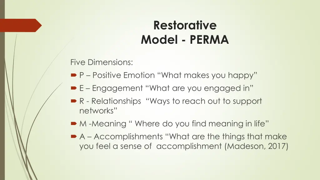 restorative model perma