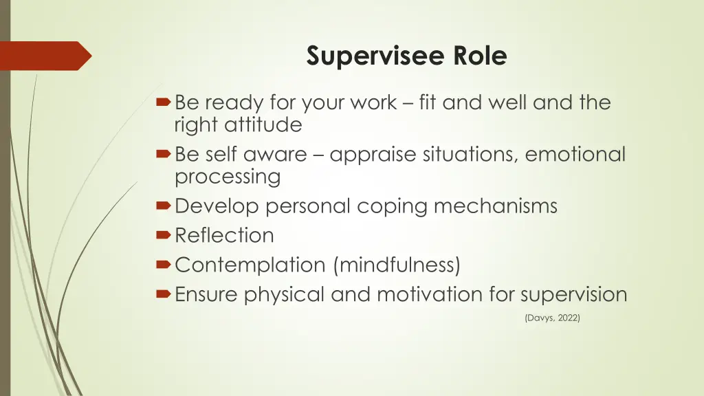supervisee role
