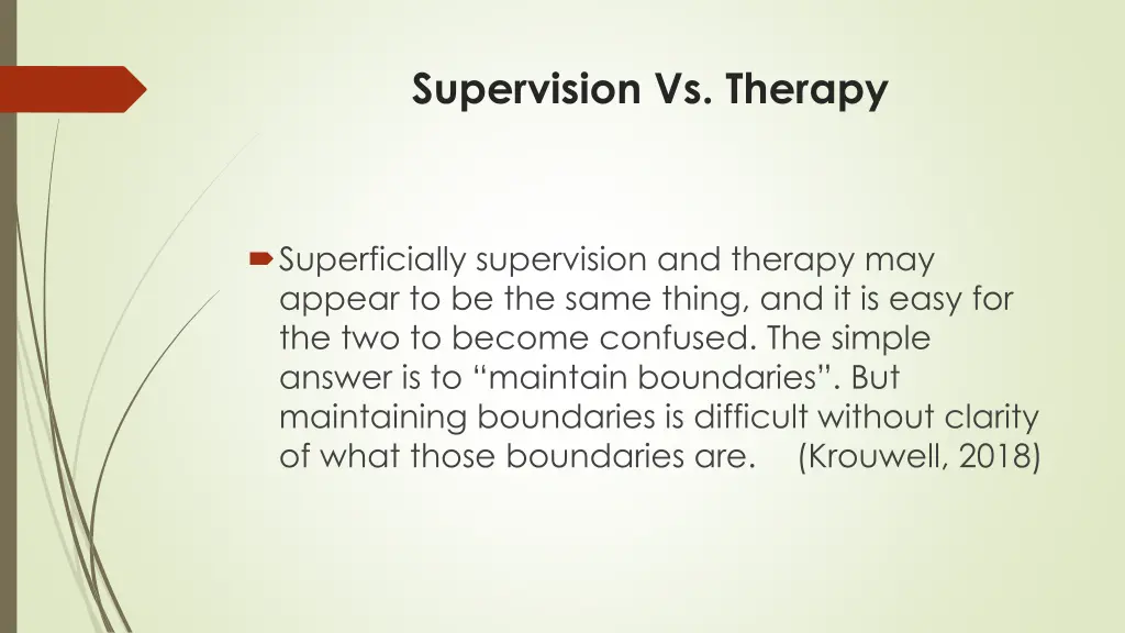 supervision vs therapy