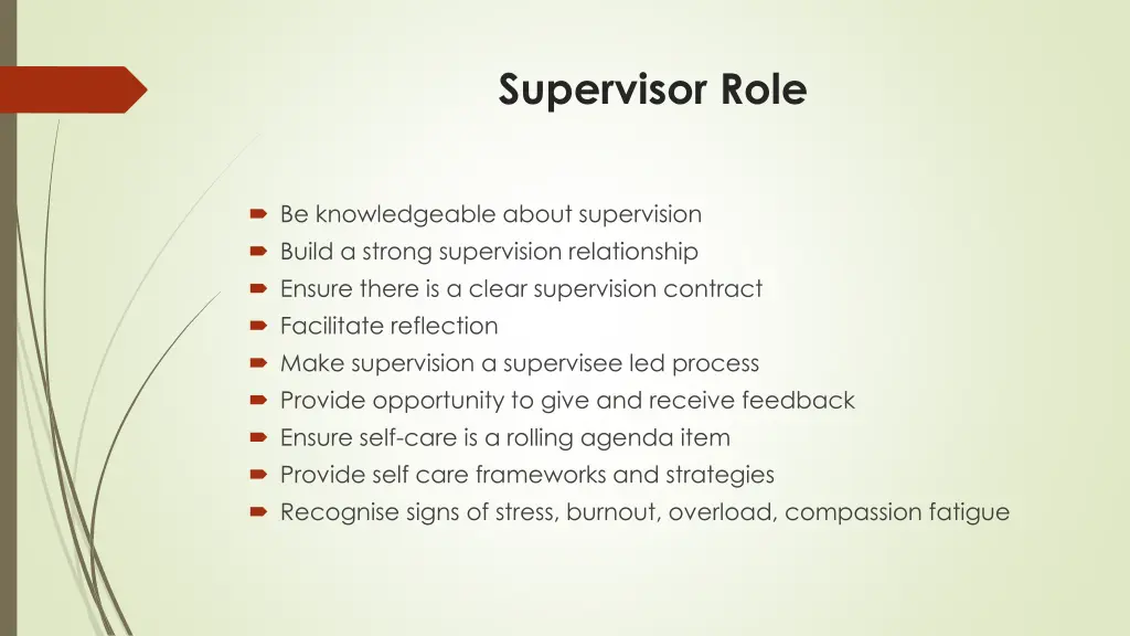 supervisor role