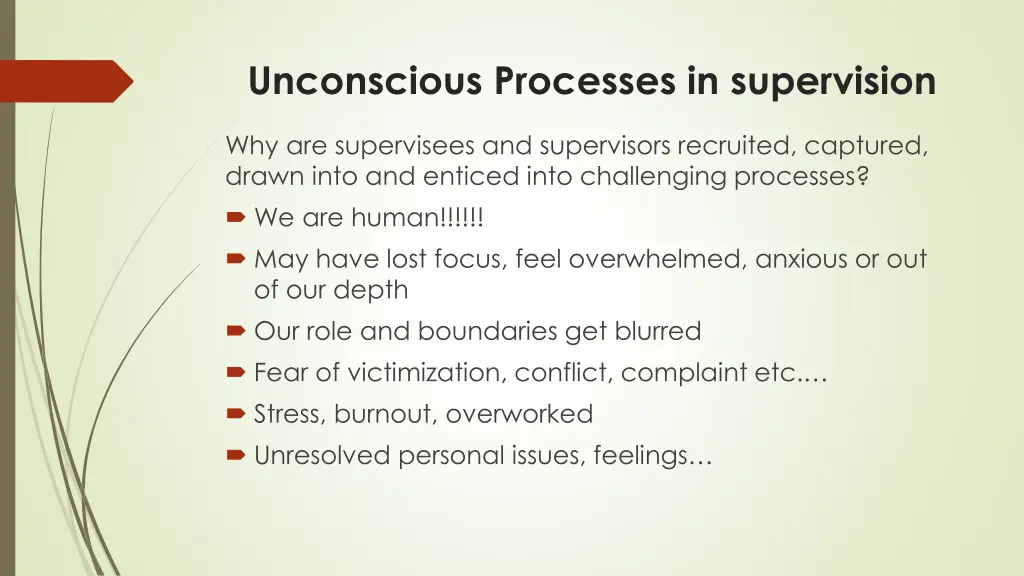 unconscious processes in supervision