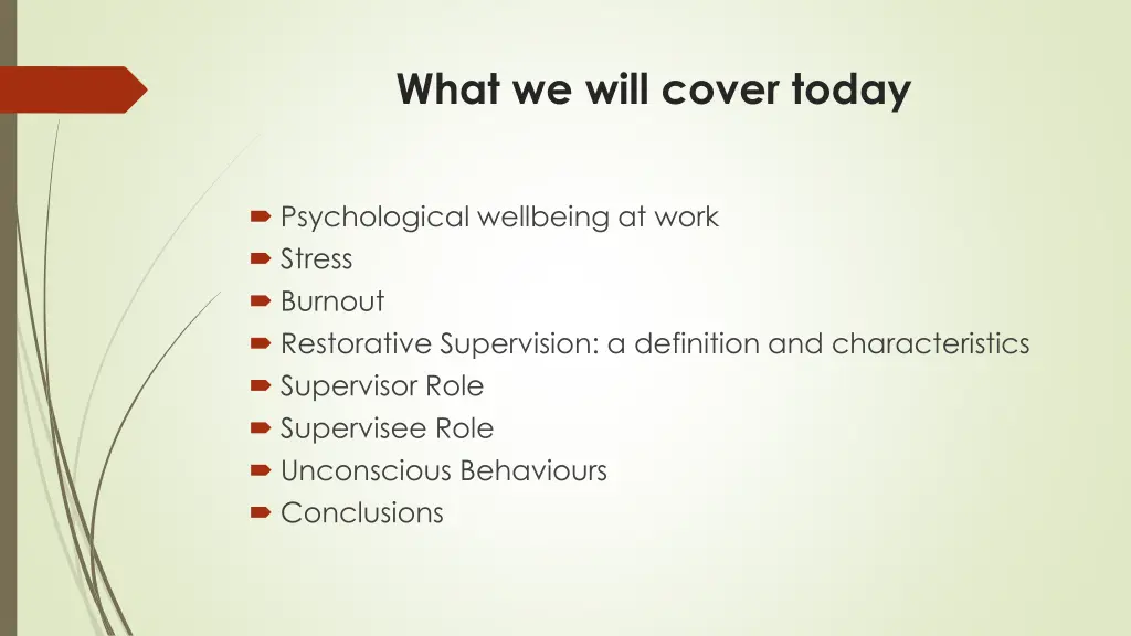 what we will cover today