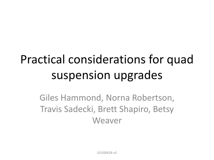 practical considerations for quad suspension