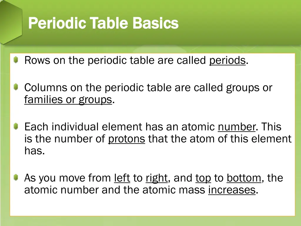 periodic table basics periodic table basics