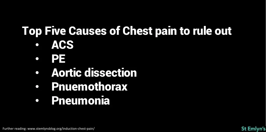top five causes of chest pain to rule
