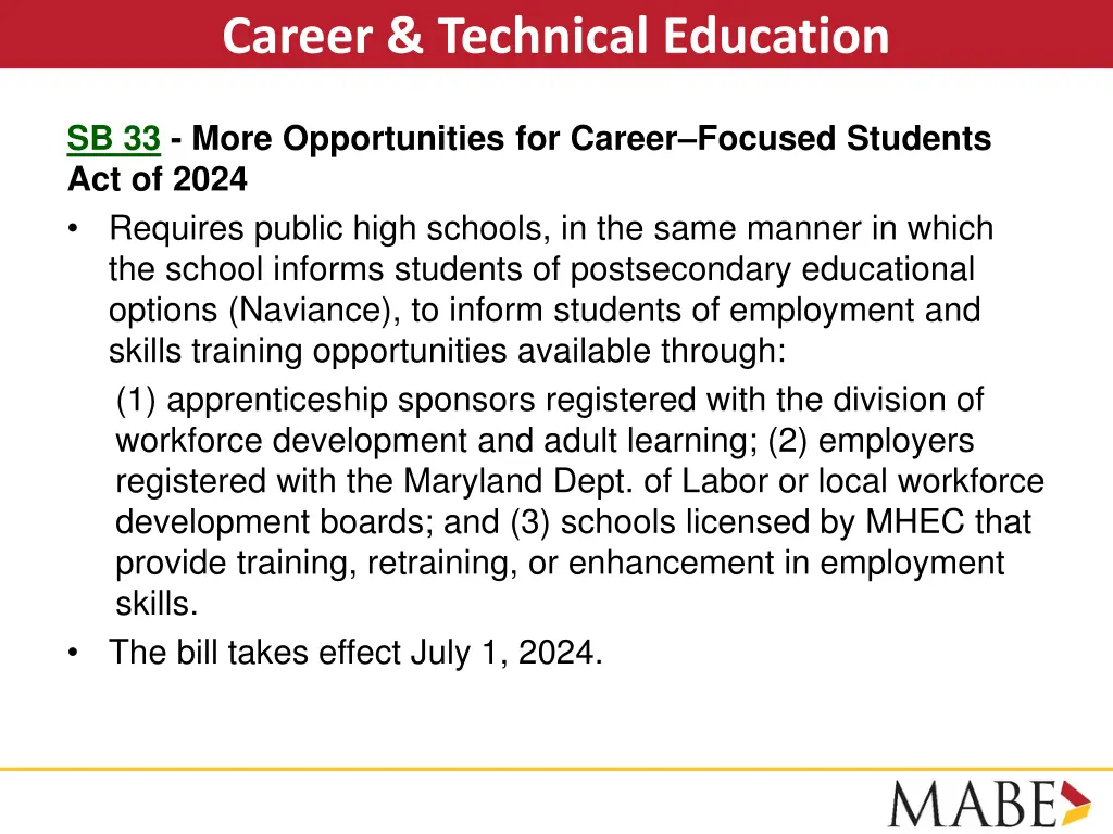 career technical education