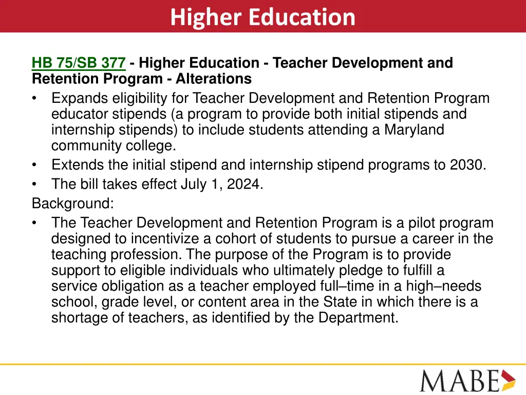 higher education