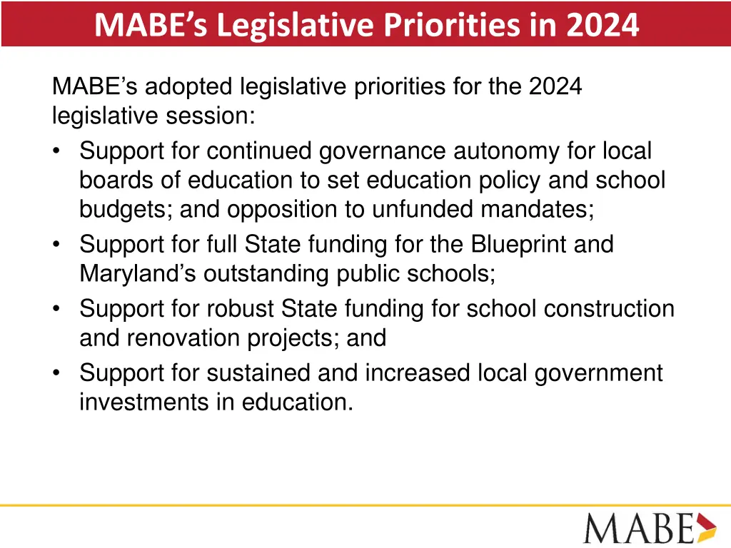 mabe s legislative priorities in 2024