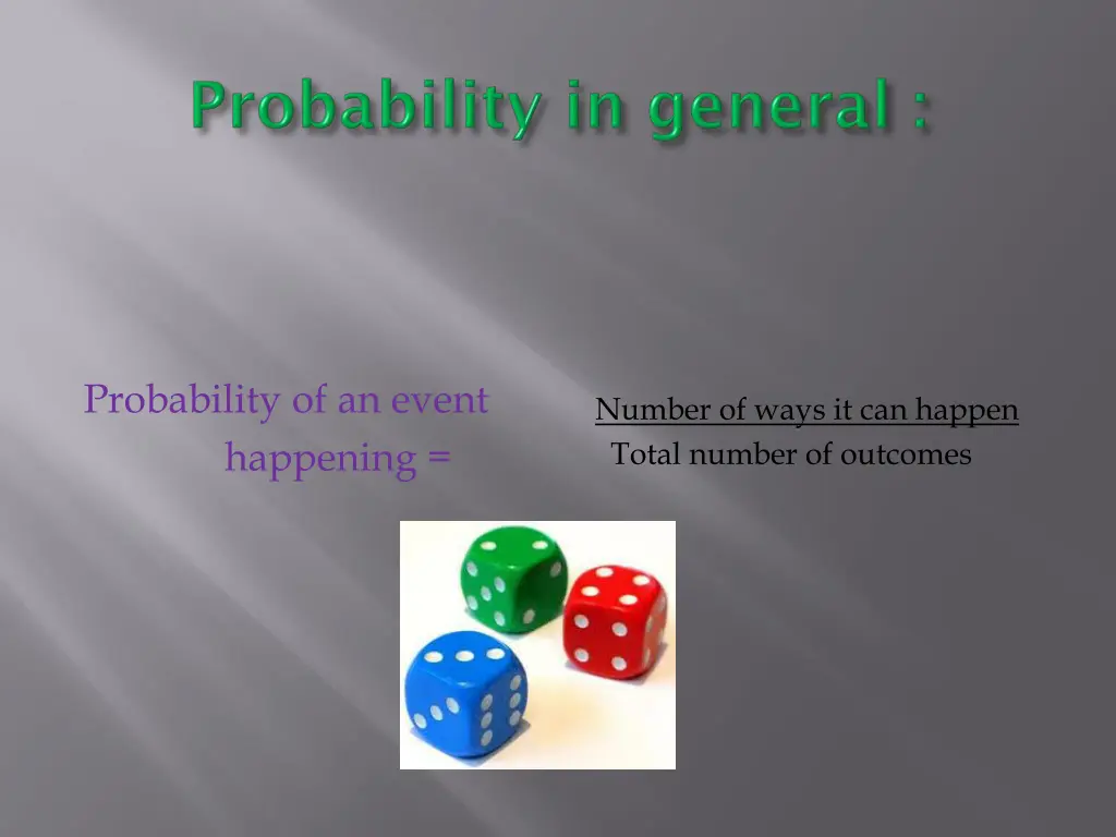 probability of an event happening