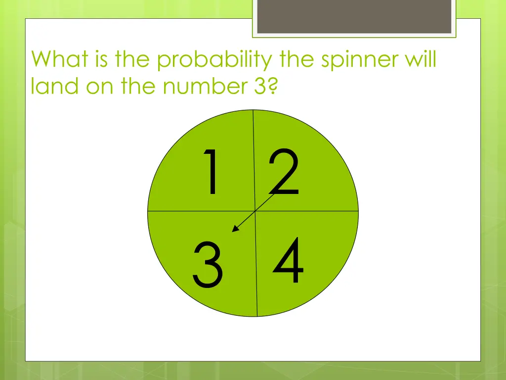 what is the probability the spinner will land