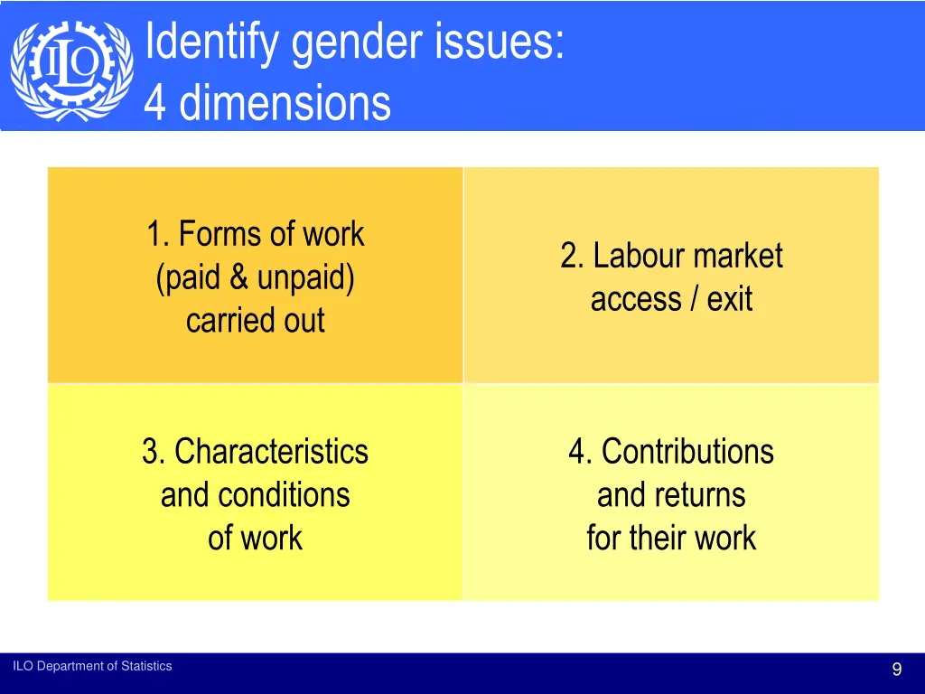 identify gender issues 4 dimensions