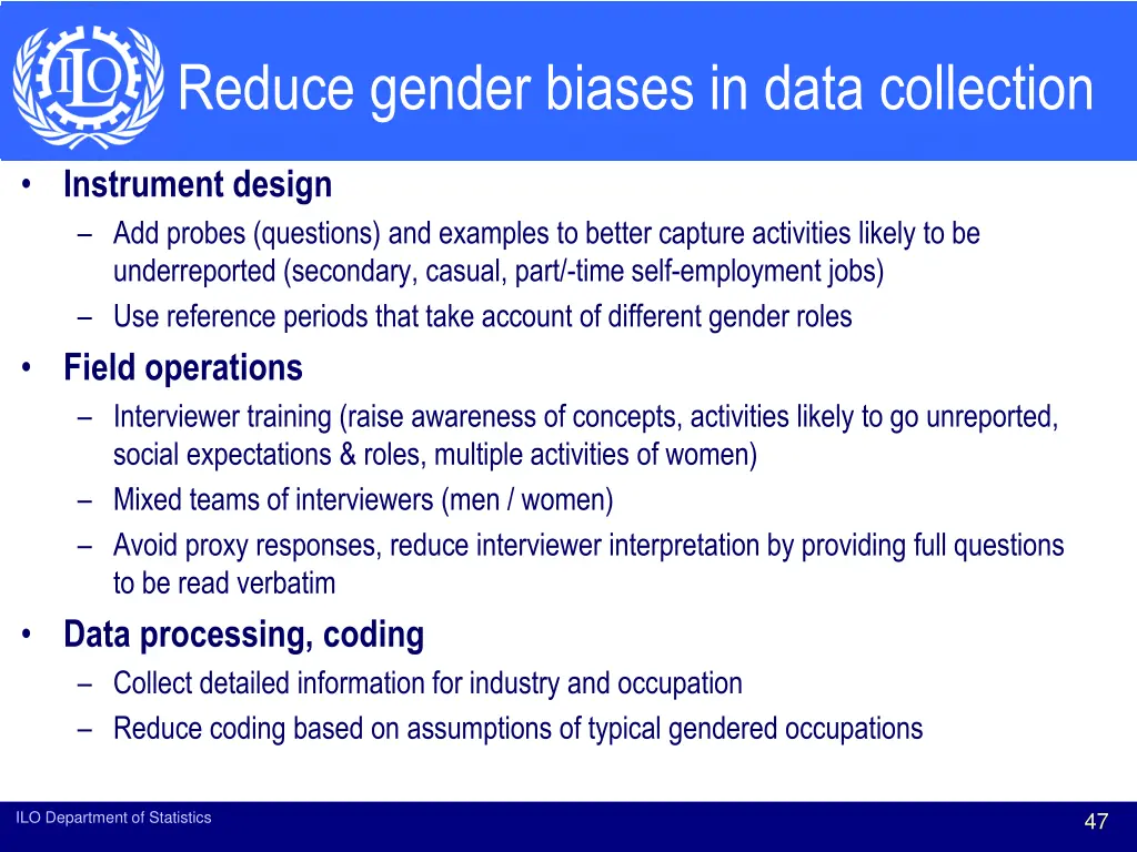 reduce gender biases in data collection