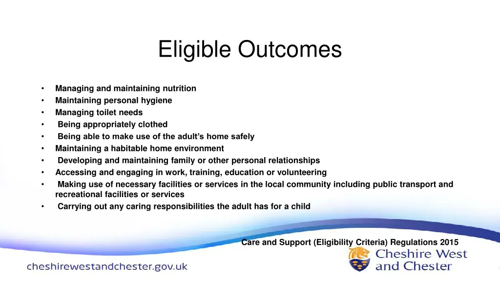 eligible outcomes