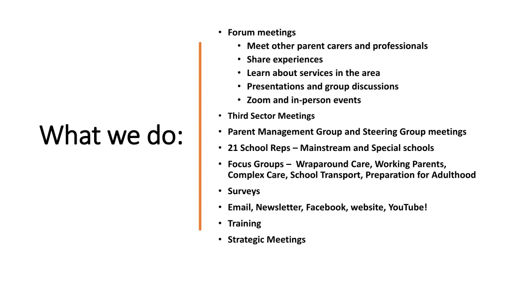 forum meetings meet other parent carers