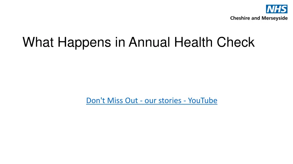 what happens in annual health check