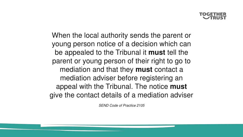 when the local authority sends the parent