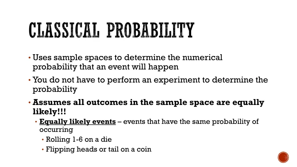 classical probability