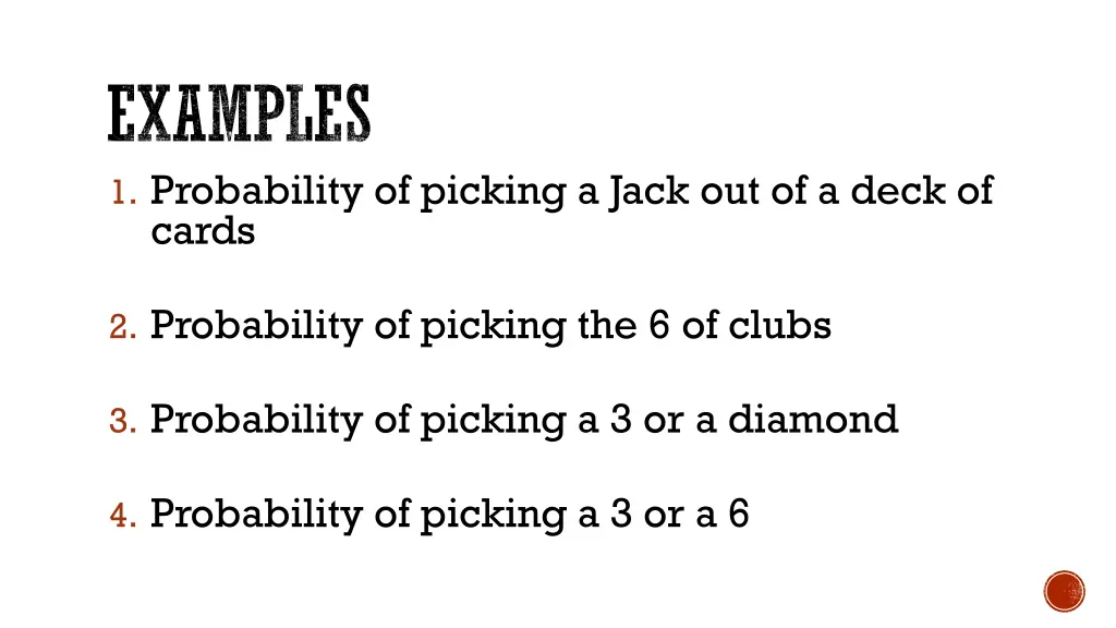 examples 1 probability of picking a jack