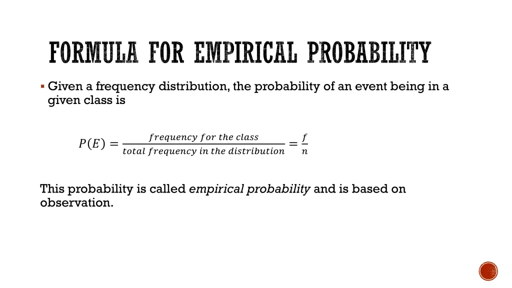 formula for empirical probability