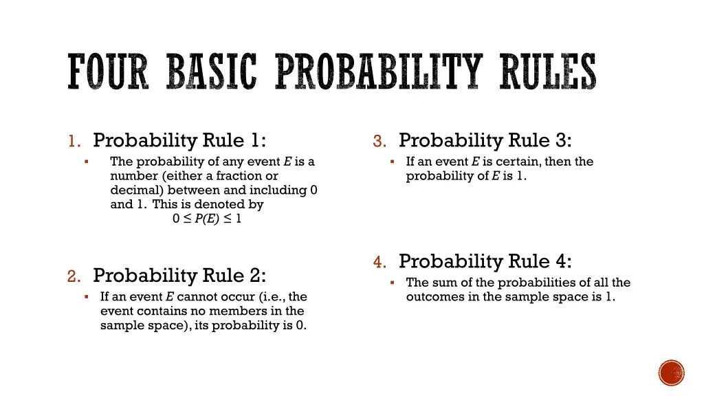 four basic probability rules