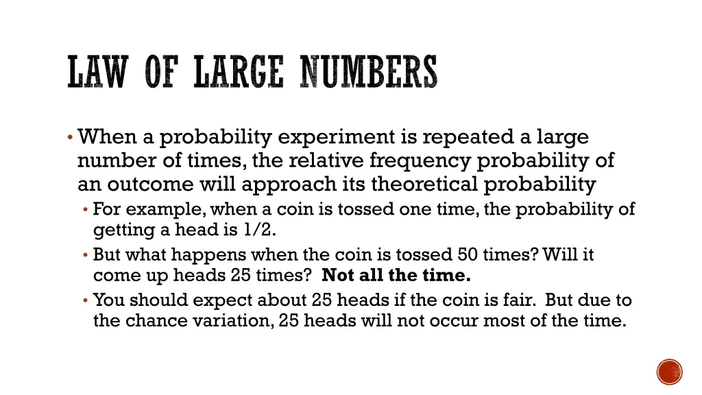 law of large numbers
