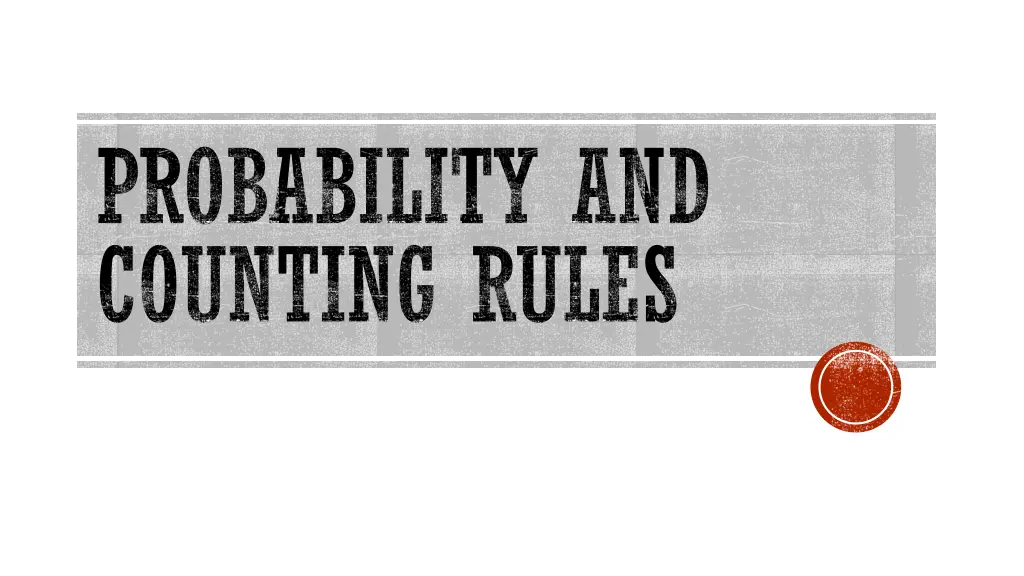 probability and counting rules