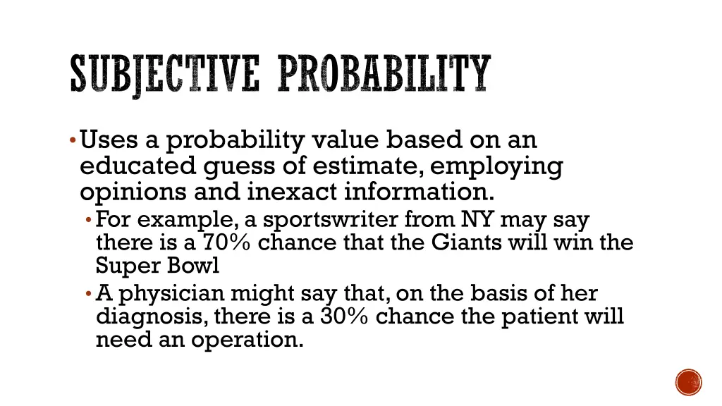 subjective probability