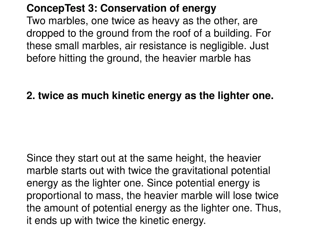 conceptest 3 conservation of energy two marbles 1