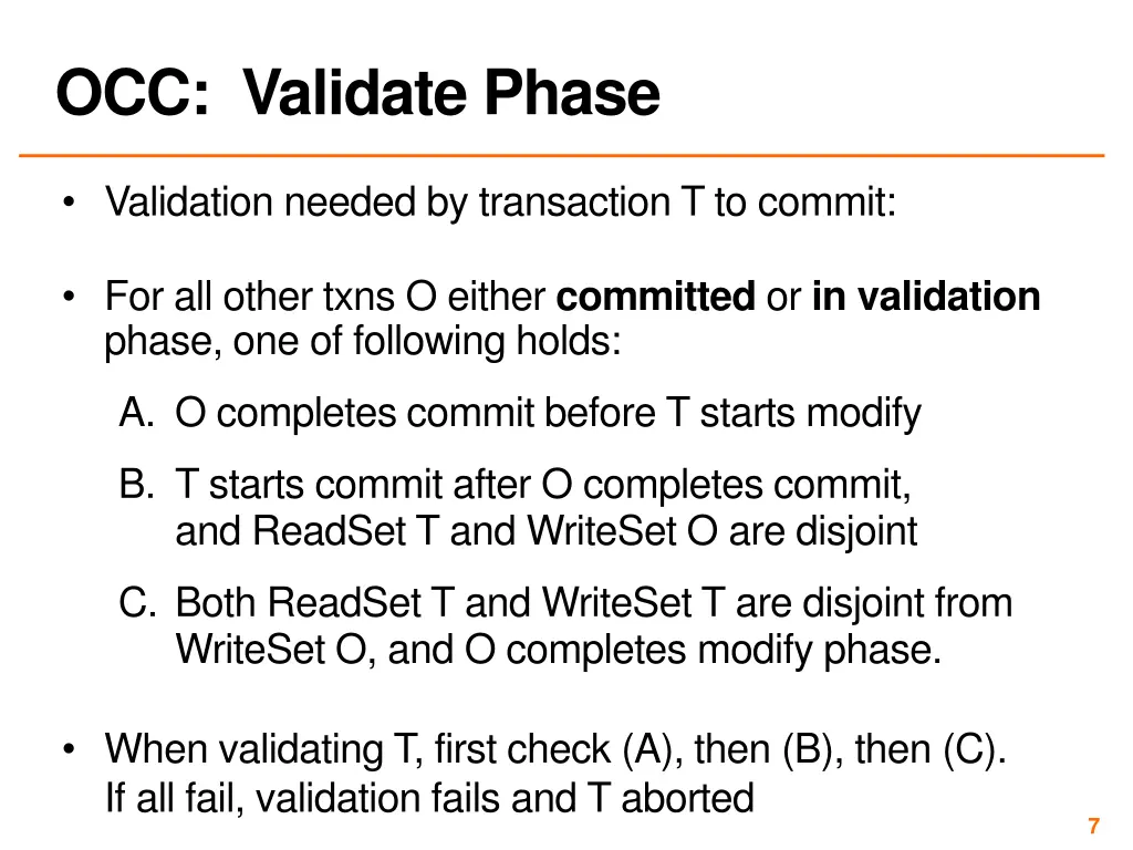 occ validate phase 1