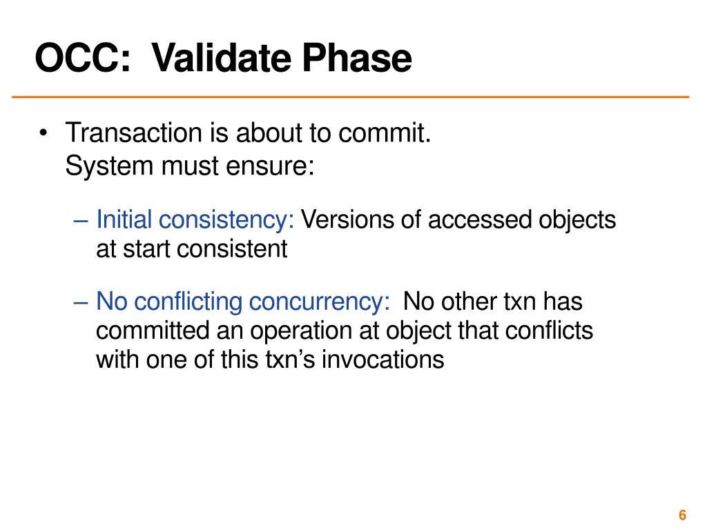 occ validate phase