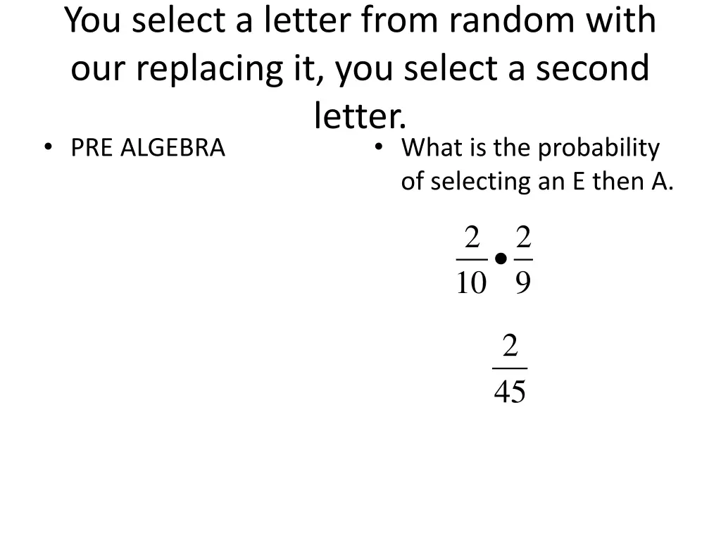 you select a letter from random with
