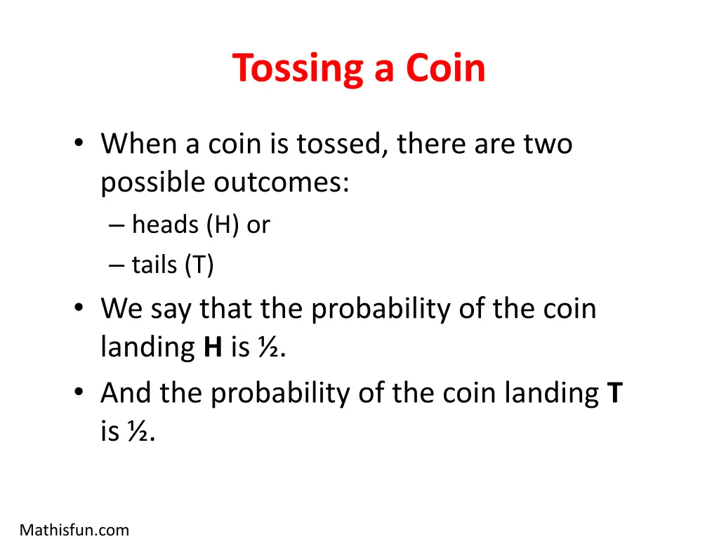 tossing a coin