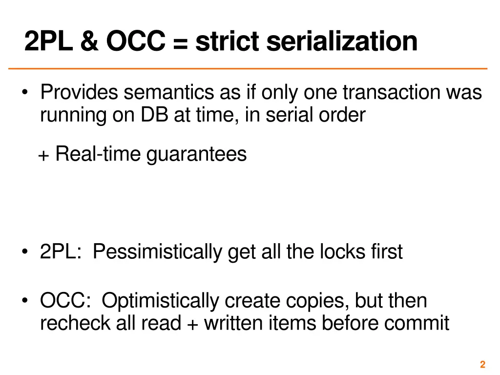 2pl occ strict serialization