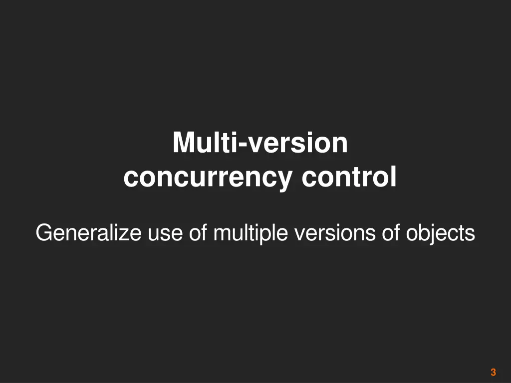 multi version concurrency control