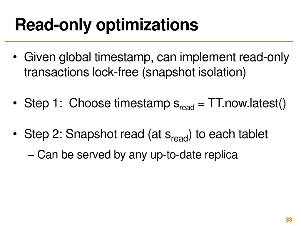 read only optimizations