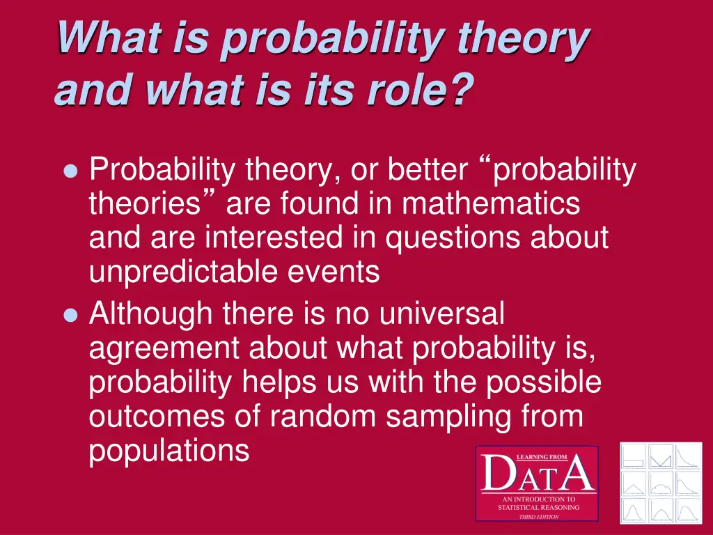 what is probability theory and what is its role