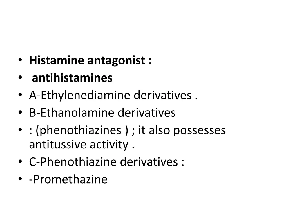 histamine antagonist antihistamines