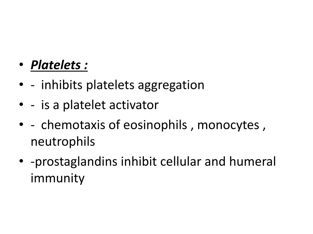 platelets inhibits platelets aggregation
