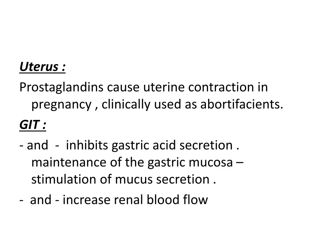 uterus prostaglandins cause uterine contraction