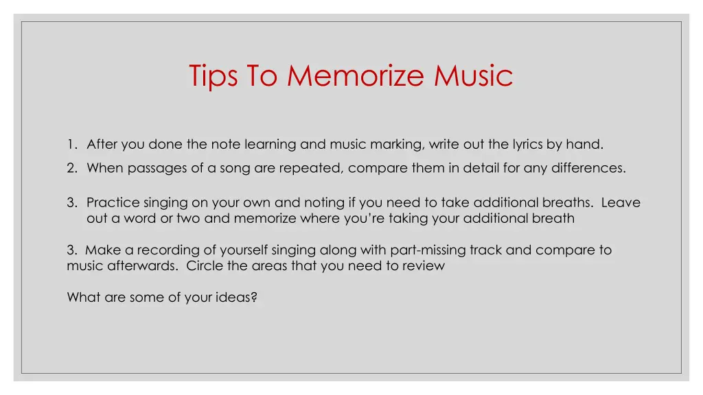 tips to memorize music