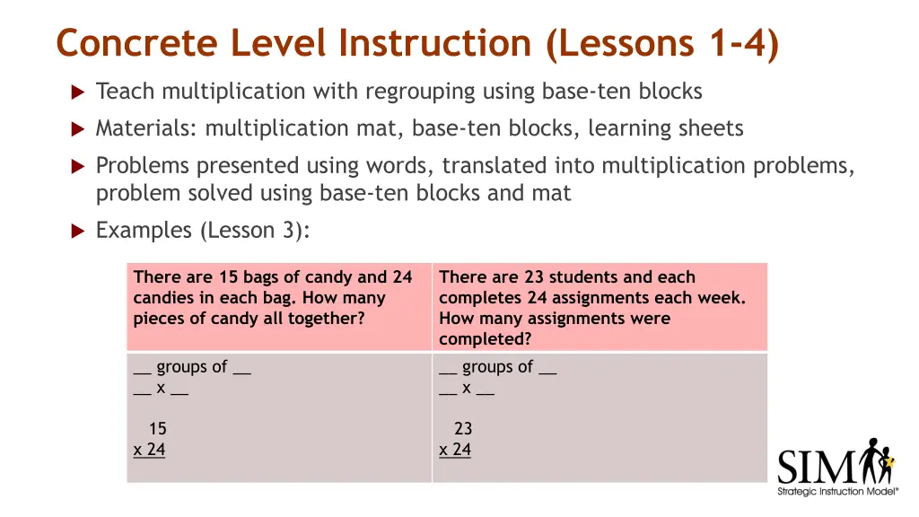 concrete level instruction lessons 1 4