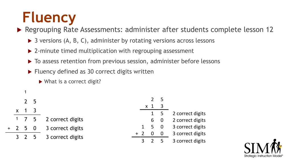 fluency regrouping rate assessments administer