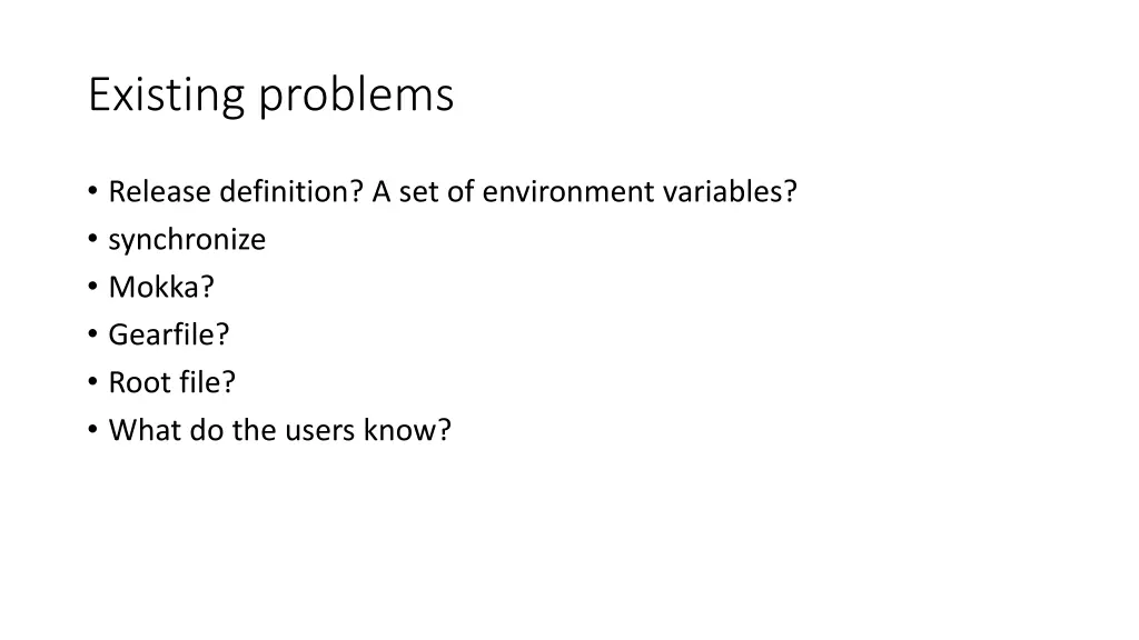 existing problems