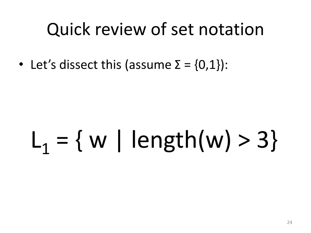 quick review of set notation