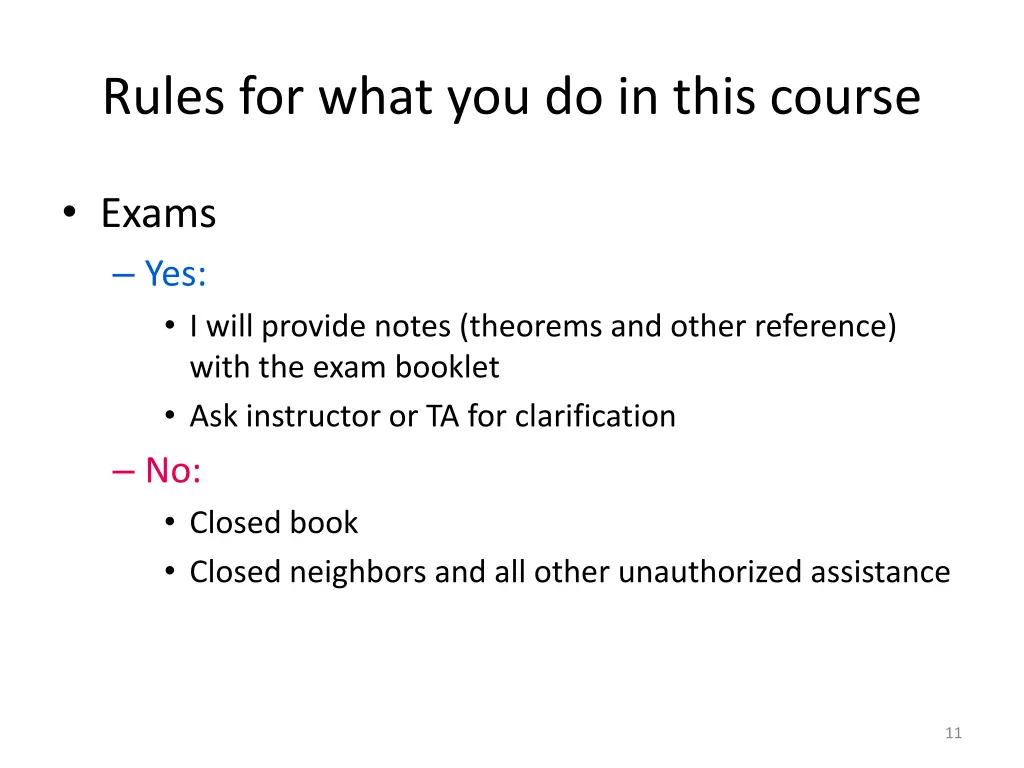 rules for what you do in this course 1