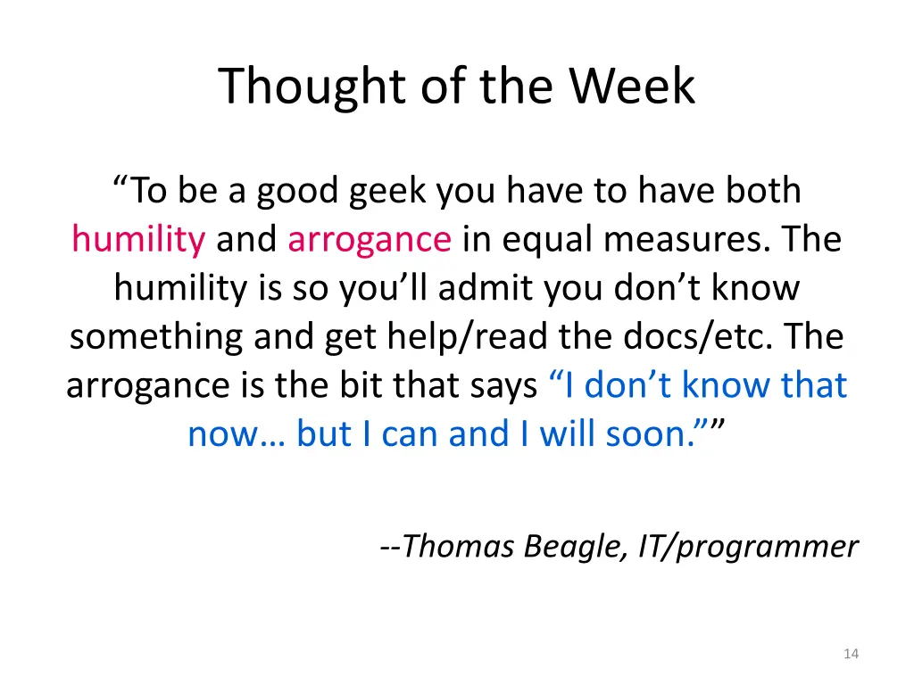 thought of the week